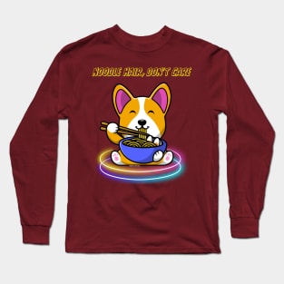 Dog eating Ramen Long Sleeve T-Shirt